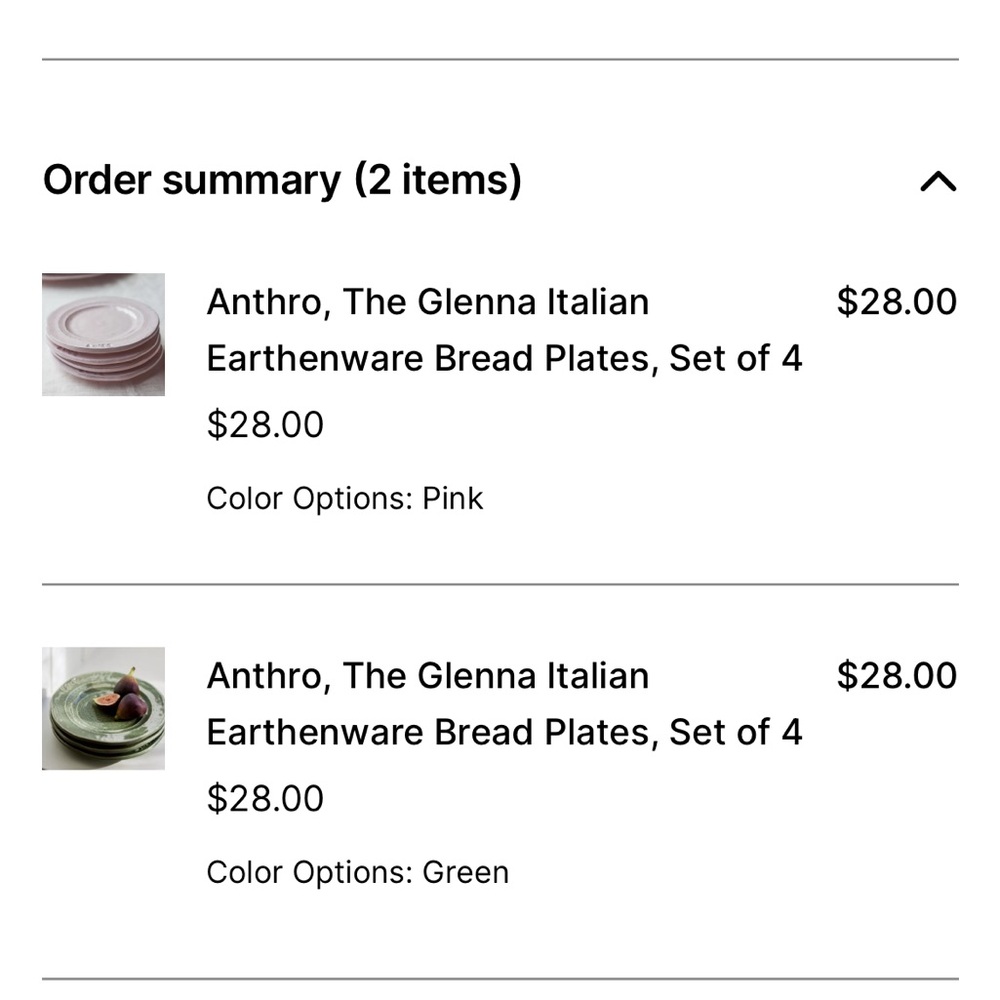 IN SEARCH OF: Anthropologie Pink and Green Earthenware Bread Plates, Set of 4